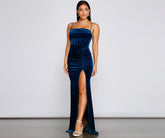 Claudia A-Linien-Ballkleid aus Samt