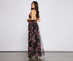 Vestidos de corte A con malla floral de Aubrey