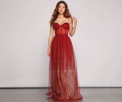 Vestido formal Cressida con purpurina y corte A