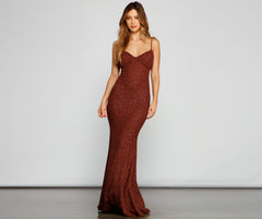 Vestidos de sirena de punto con purpurina de Camille