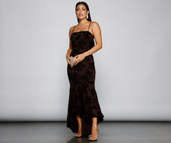 Phoebe Formal Velvet Flocked Mermaid Dresses