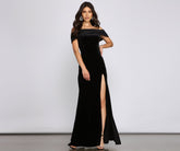 Olivia Formal Velvet Off-The-Shoulder Maxi Dresses