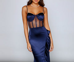 Belle Formal Illusion Lace And Satin Mermaid Dresses