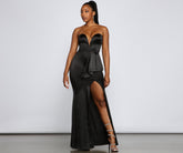 Calla Formal Satin High Slit Mermaid Dresses