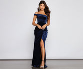 Cleo formelles One-Shoulder-Samtkleid