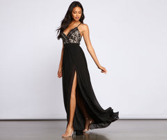 Saphirblaue formelle Kleider mit gewellter Spitze