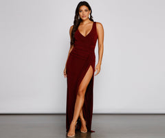 Serena Formal High Slit Lurex Dresses
