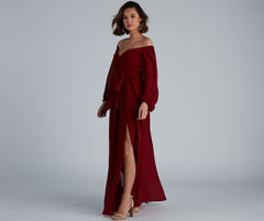 Britt Off-The-Shoulder Chiffon Formal Dresses