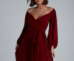 Britt Off-The-Shoulder Chiffon Formal Dresses