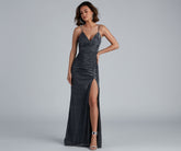 Quinn Formal High Slit Glitter Dresses