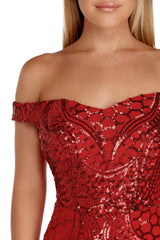 Vestidos de lentejuelas con hombros descubiertos de Shayla