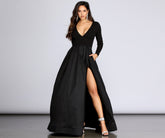 Rhonda High Slit Taffeta Dresses