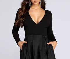 Vestidos de tafetán con abertura alta de Rhonda