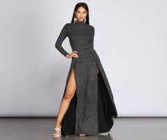 Alessandra Formal High Slit Glitter Dresses