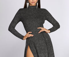 Alessandra Formal High Slit Glitter Dresses