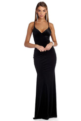 Nicolette – Formelle Kleider aus Samt mit Gittermuster