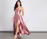 Anne Formal Lattice Satin Dresses