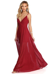 Alina Formelle ärmellose Chiffonkleider