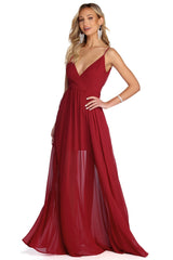 Alina Formelle ärmellose Chiffonkleider