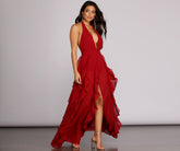 Delena – Formelles Chiffon-Rankenkleid