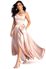 Aurelia Formelle Satin-Gitterkleider