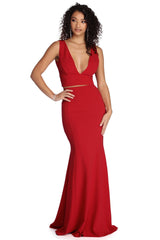 Vestidos formales de dos piezas con diseño enrejado de Roxanna