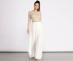 Baylee – Zweiteilige Chiffonkleider mit Jakobsmuschel- und Glitzerspitze