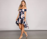 Vestidos patinadores de corte alto y bajo de Blooming Beauty