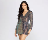 Sequin Dreams Wrap Mini Dresses