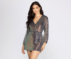 Sequin Dreams Wrap Mini Dresses