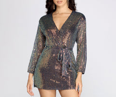 Sequin Dreams Wrap Mini Dresses