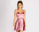 A Moment In Satin Skater Dresses