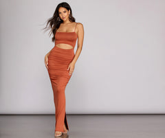 Ruched To The Maxi Knit Dresses