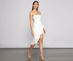 Add Some Flair Ruffle Detail Midi Dresses