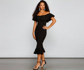 A Stylish Affair Ruffled Midi Dresses