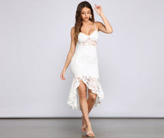 Vestidos midi de encaje transparente de belleza seductora