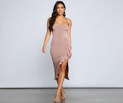 Vestidos midi con volantes City Chic