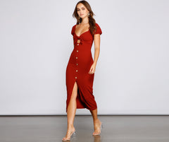 Vestidos midi elegantes con botones