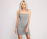 Pretty In Plaid Knit Mini Dresses