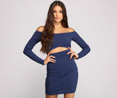 Minivestidos acanalados con hombros descubiertos