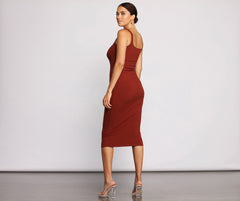 Need For Basics Ribbed Midi Dresses