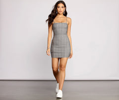 Bonitos minivestidos tejidos a cuadros