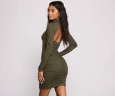 Own Knit Ruched Mini Dresses