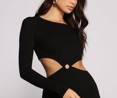 Minikleider mit O-Ring-Muster aus Rippstrick