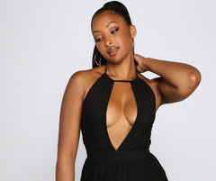 Vestidos halter con abertura alta y atractivo transparente