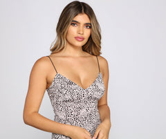 Gefleckte Minikleider mit Leopardenmuster