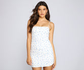 Minikleid aus Rippstrick mit Ditsy Floral Daze