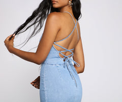 Vestido mini con cordones Denim Dreams