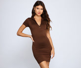 Sporty-Chic Knit Mini Dresses