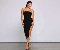 Chic Status Strapless Midi Dresses